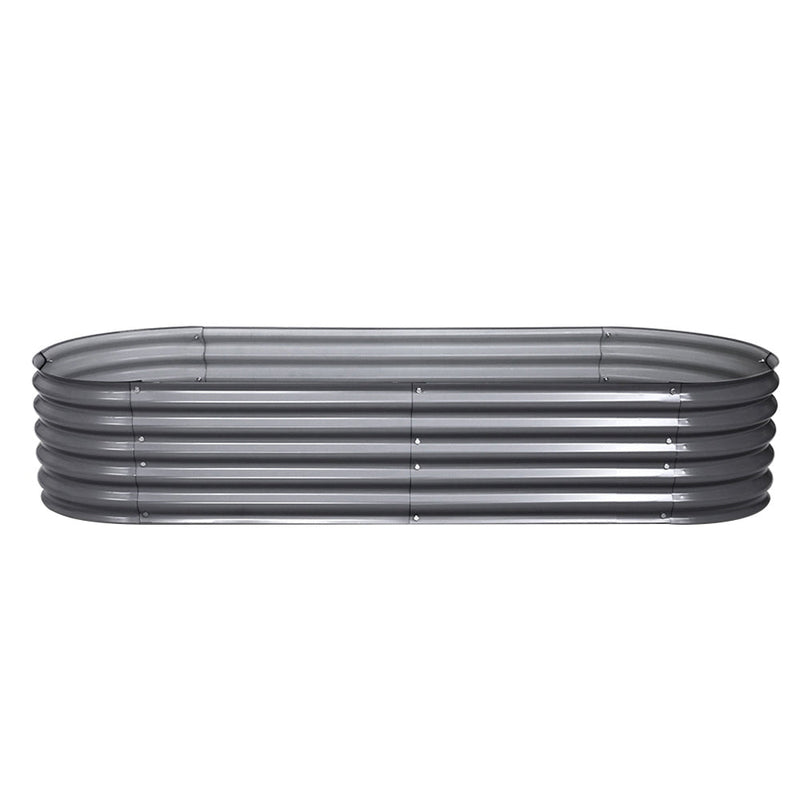 Home & Garden > Garden Beds > Garden Beds & Planters - 2x Green Fingers Raised Garden Bed 160X80X42cm Oval Planter Box Raised Container Galvanised - Garden Yard