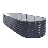 Home & Garden > Garden Beds > Garden Beds & Planters - 2x Green Fingers Raised Garden Bed 320X80X42cm Oval Planter Box Container Galvanised - Garden Yard