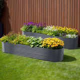Home & Garden > Garden Beds > Garden Beds & Planters - 2x Green Fingers Raised Garden Bed 320X80X56cm Oval Planter Box - Garden Yard