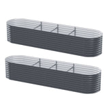 Home & Garden > Garden Beds > Garden Beds & Planters - 2x Green Fingers Raised Garden Bed 320X80X56cm Oval Planter Box - Garden Yard