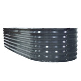 Home & Garden > Garden Beds > Garden Beds & Planters - 2x Raised Green Fingers Garden Bed 240X80X42cm Oval Planter Box Container Galvanised - Garden Yard