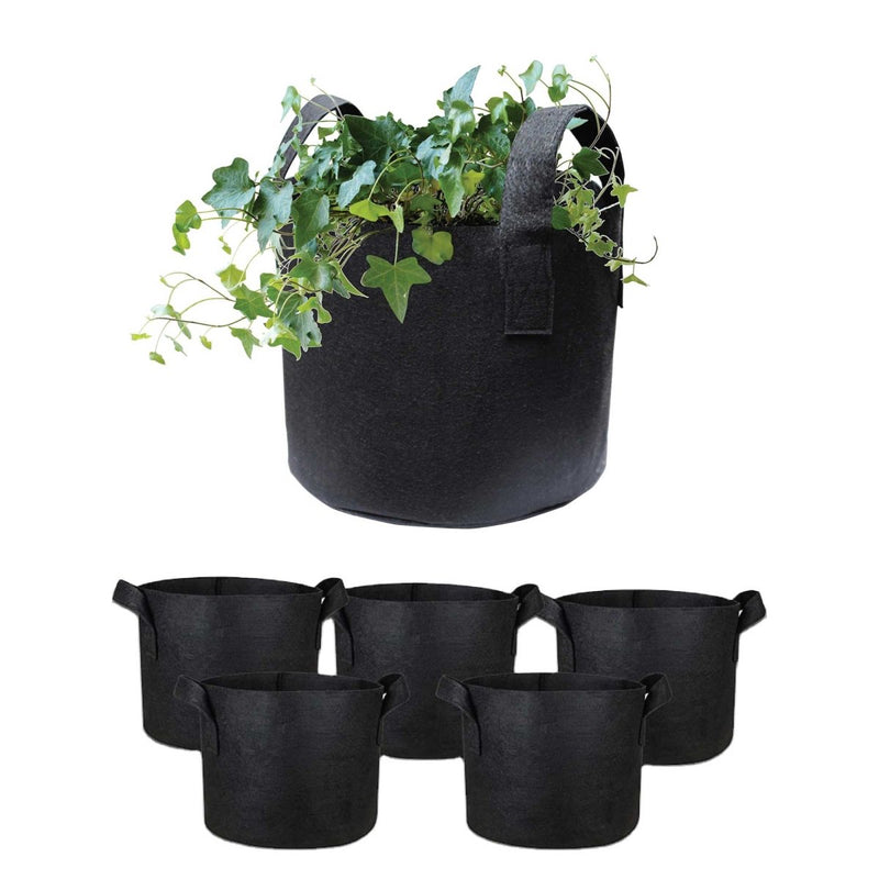 Home & Garden > Garden Beds > Garden Beds & Planters - 6 Pck 10 Gallon Fabric Flower Pots 38L Garden Planter Bags Black Felt Root Pouch - Garden Yard