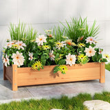 Home & Garden > Garden Beds > Garden Beds & Planters - Green Fingers Garden Bed 65x33x16cm Wooden Planter Box Raised Container Growing - Garden Yard