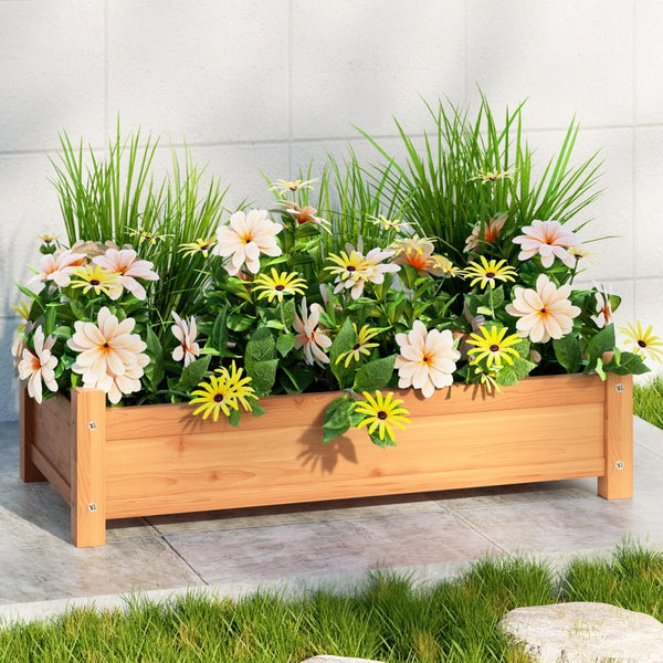Home & Garden > Garden Beds > Garden Beds & Planters - Green Fingers Garden Bed 65x33x16cm Wooden Planter Box Raised Container Growing - Garden Yard