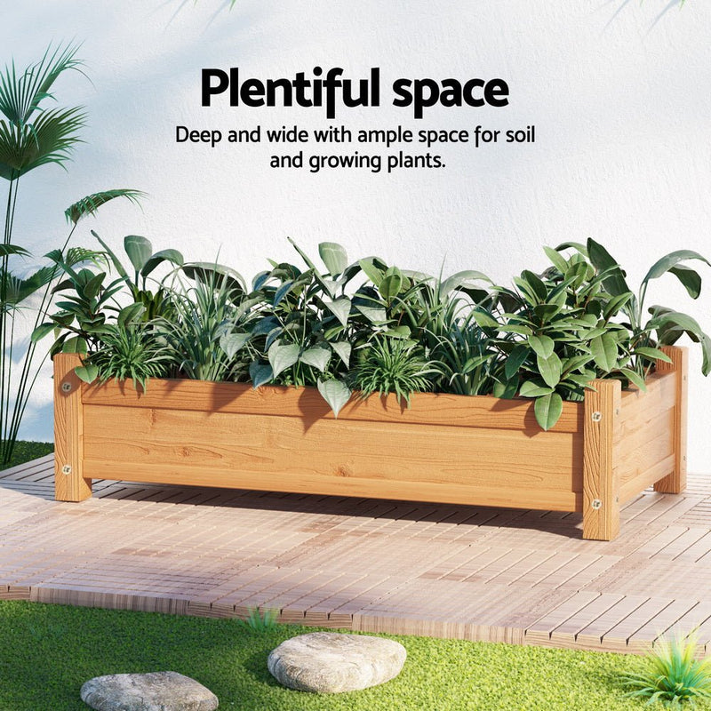 Home & Garden > Garden Beds > Garden Beds & Planters - Green Fingers Garden Bed 65x33x16cm Wooden Planter Box Raised Container Growing - Garden Yard