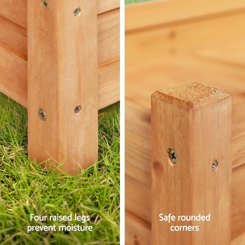 Home & Garden > Garden Beds > Garden Beds & Planters - Green Fingers Garden Bed 65x33x16cm Wooden Planter Box Raised Container Growing - Garden Yard