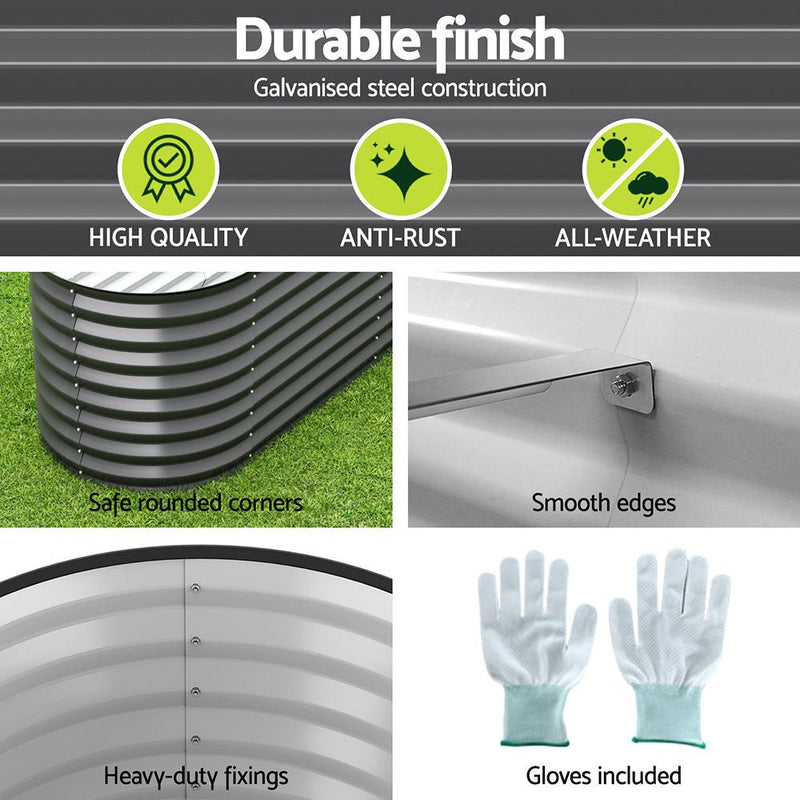 Home & Garden > Garden Beds > Garden Beds & Planters - Green Fingers Garden Bed 9 In 1 Modular Planter Box 56CM height - Garden Yard
