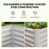 Home & Garden > Garden Beds > Garden Beds & Planters - MY FARM 240 x 90 x 45cm Raised Garden Bed, Rectangular, Corrugated Metal, with Ground Stakes, Light Grey - Garden Yard