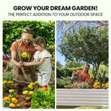 Home & Garden > Garden Beds > Garden Beds & Planters - MY FARM 240 x 90 x 45cm Raised Garden Bed, Rectangular, Corrugated Metal, with Ground Stakes, Light Grey - Garden Yard