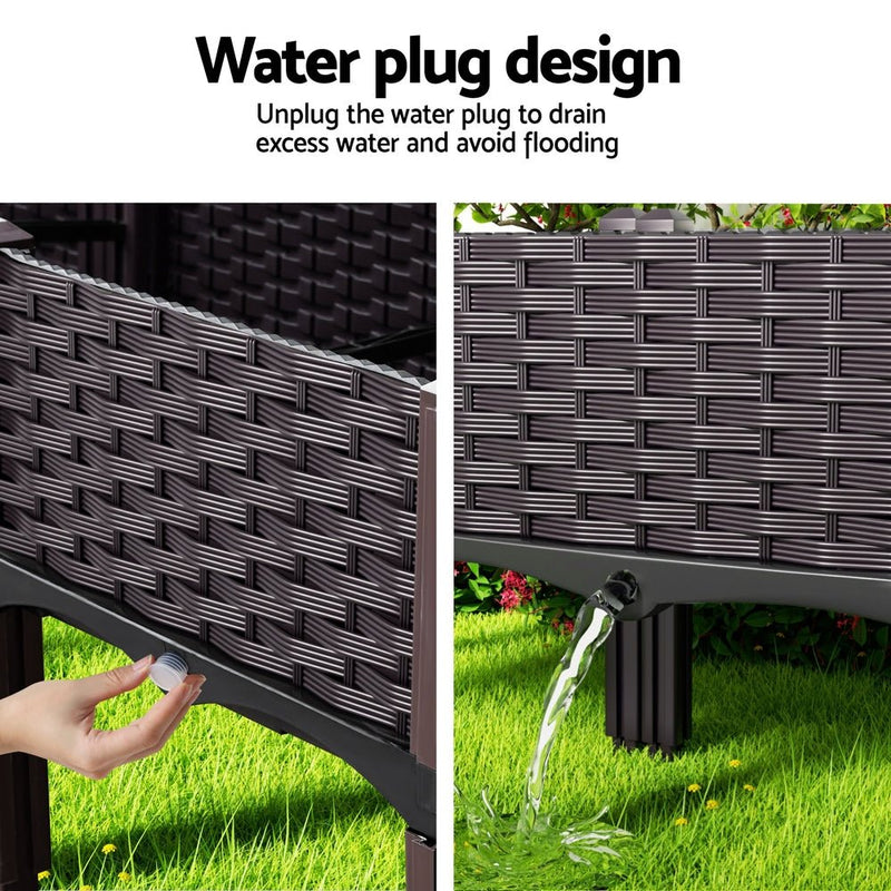 Home & Garden > Garden Beds - Green Fingers Garden Bed 120x40x36cm PP Planter Box Raised Container for growing Vegetables, Flowers & Herbs - Garden Yard