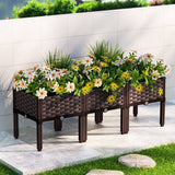 Home & Garden > Garden Beds - Green Fingers Garden Bed 120x40x36cm PP Planter Box Raised Container for growing Vegetables, Flowers & Herbs - Garden Yard