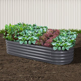 Home & Garden > Garden Beds - Green Fingers Garden Bed 160X80X42cm Oval Planter Box Raised Container - Garden Yard