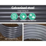 Home & Garden > Garden Beds - Green Fingers Garden Bed 160X80X42cm Oval Planter Box Raised Container - Garden Yard