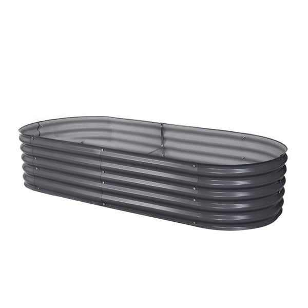 Home & Garden > Garden Beds - Green Fingers Garden Bed 160X80X42cm Oval Planter Box Raised Container - Garden Yard