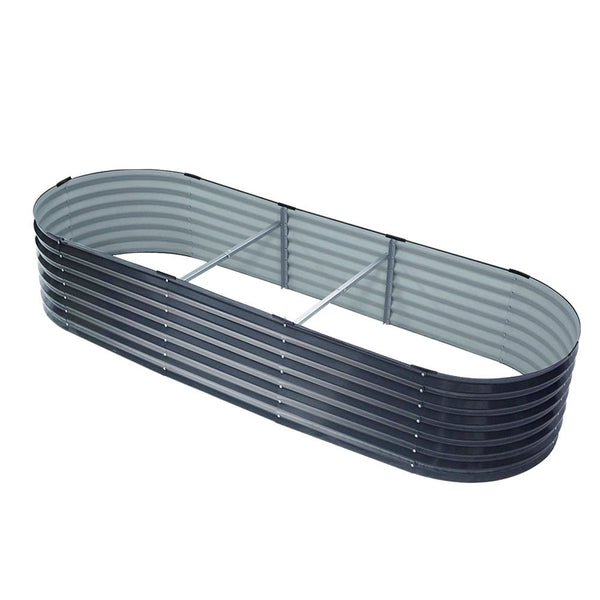 Home & Garden > Garden Beds - Green Fingers Garden Bed 240X80X42cm Oval Planter Box Raised Container - Garden Yard