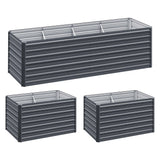 Home & Garden > Garden Beds - Green Fingers Garden Bed 240x80x77cm Planter Box Raised Container Galvanised Herb - Garden Yard