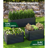Home & Garden > Garden Beds - Green Fingers Garden Bed 240x80x77cm Planter Box Raised Container Galvanised Herb - Garden Yard