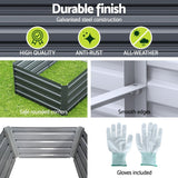 Home & Garden > Garden Beds - Green Fingers Garden Bed 320X80X45cm Planter Box Raised Container Galvanised Herb - Garden Yard