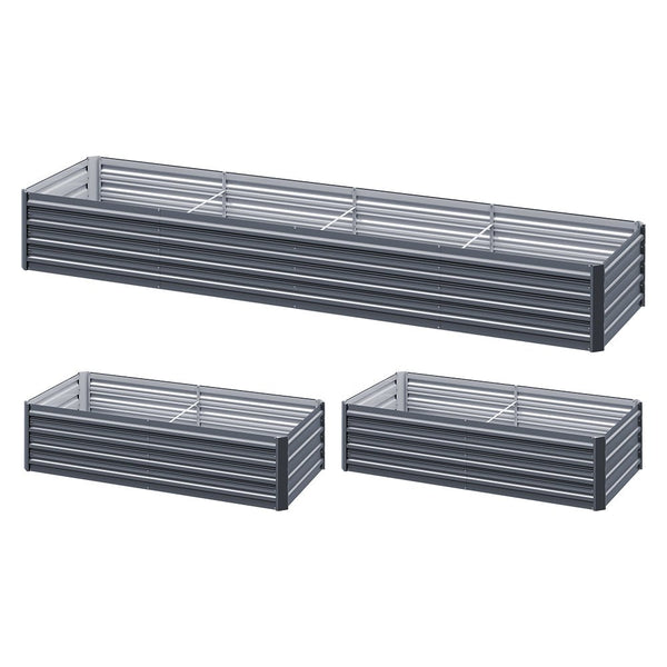 Home & Garden > Garden Beds - Green Fingers Garden Bed 320X80X45cm Planter Box Raised Container Galvanised Herb - Garden Yard