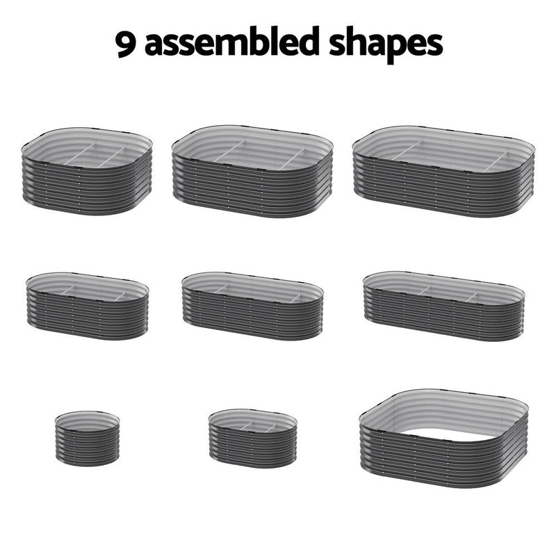 Home & Garden > Garden Beds - Green Fingers Garden Bed 9 In 1 Modular Planter Box Raised Container Galvanised - Garden Yard