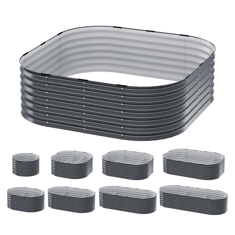 Home & Garden > Garden Beds - Green Fingers Garden Bed 9 In 1 Modular Planter Box Raised Container Galvanised - Garden Yard
