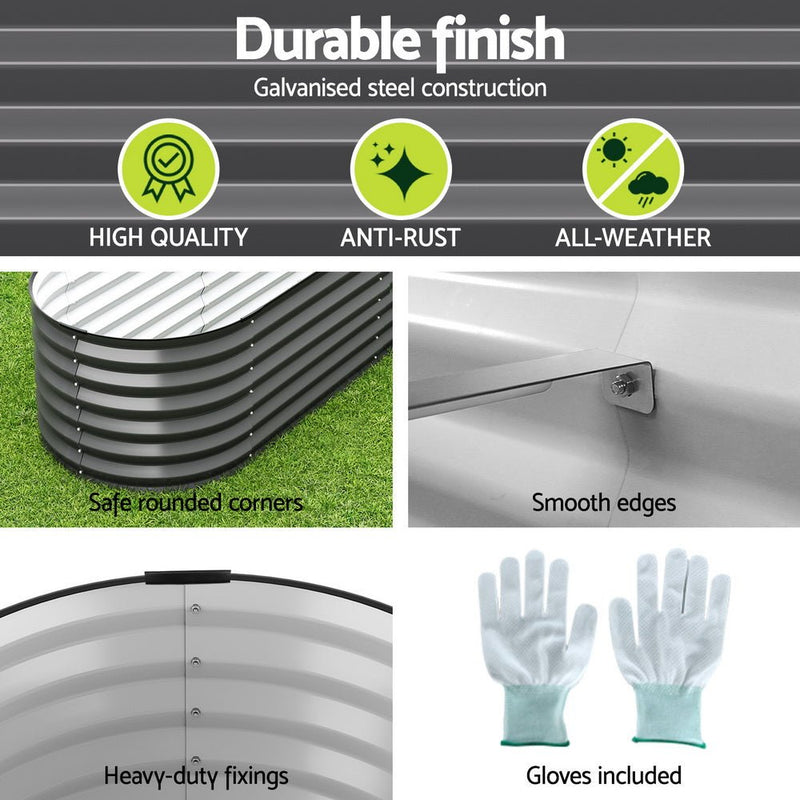 Home & Garden > Garden Beds - Green Fingers Garden Bed 9 In 1 Modular Planter Box Raised Container Galvanised - Garden Yard