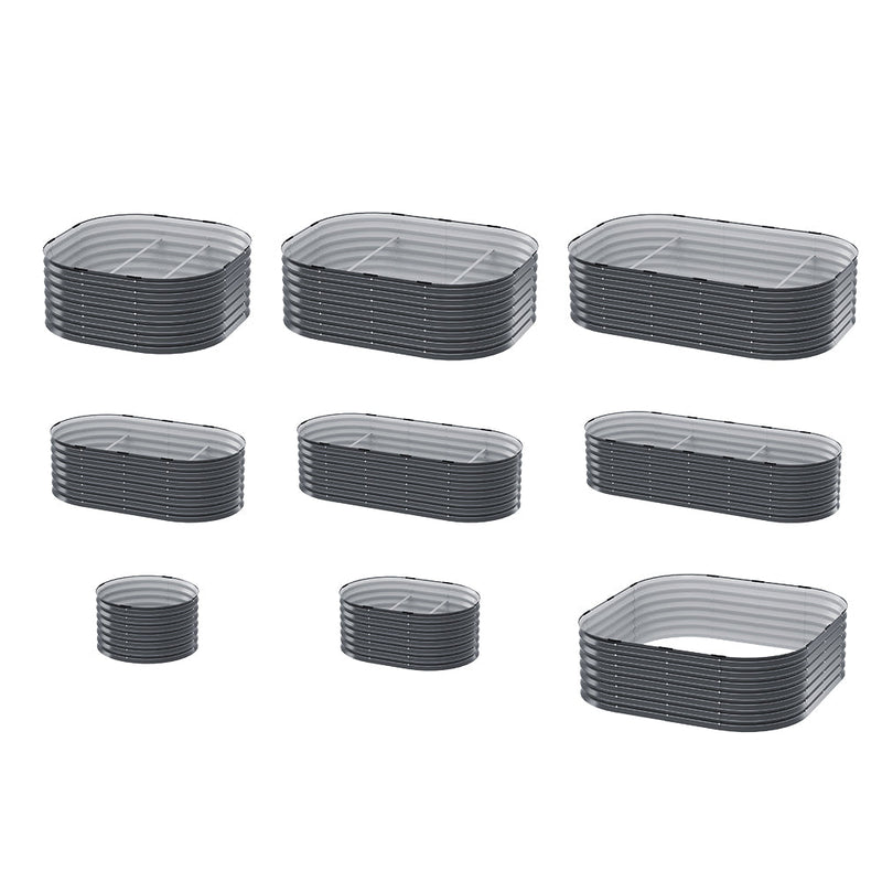 Home & Garden > Garden Beds - Green Fingers Garden Bed 9 In 1 Modular Planter Box Raised Container Galvanised - Garden Yard