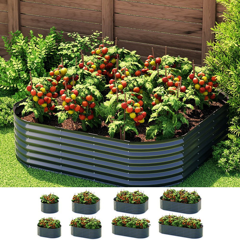 Home & Garden > Garden Beds - Green Fingers Garden Bed 9 In 1 Modular Planter Box Raised Container Galvanised - Garden Yard