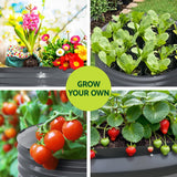 Home & Garden > Garden Beds - Green Fingers Garden Bed 90X45cm Round Latches Planter Box Raised Galvanised Herb - Garden Yard