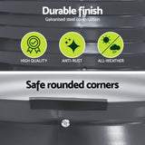 Home & Garden > Garden Beds - Green Fingers Garden Bed 90X45cm Round Latches Planter Box Raised Galvanised Herb - Garden Yard