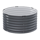 Home & Garden > Garden Beds - Green Fingers Garden Bed 90X45cm Round Latches Planter Box Raised Galvanised Herb - Garden Yard
