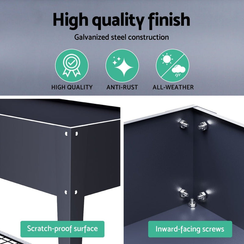 Home & Garden > Garden Beds - Green Fingers Garden Bed Elevated 100X40X80cm Planter Box Raised Container Herb - Garden Yard