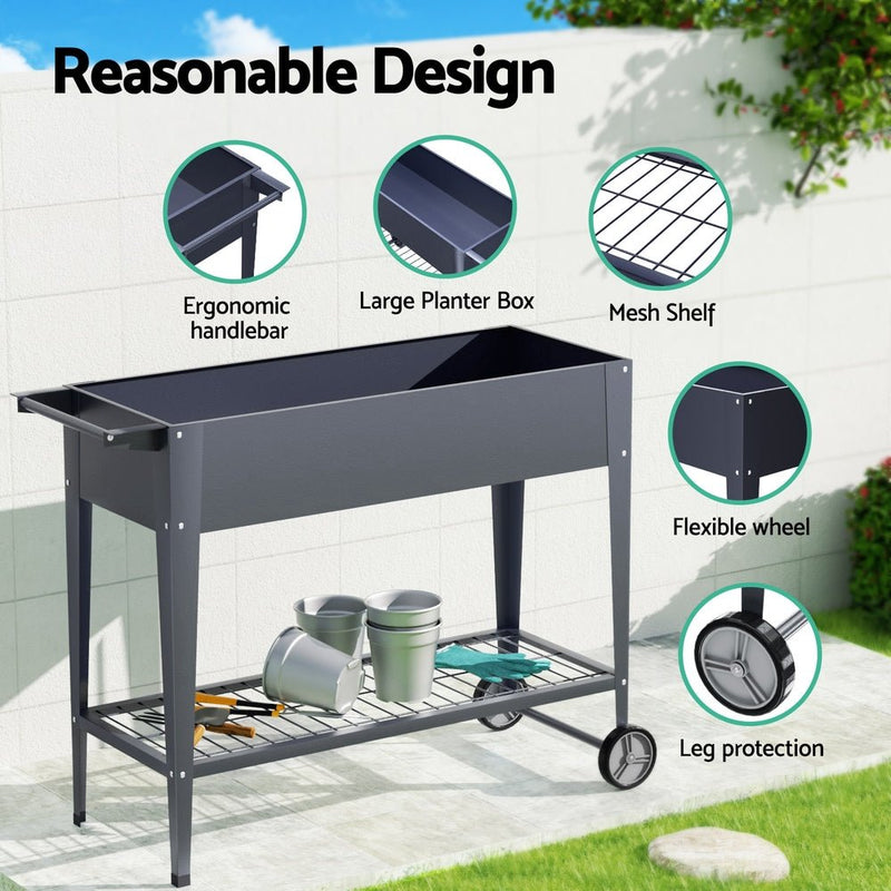 Home & Garden > Garden Beds - Green Fingers Garden Bed Elevated 100X40X80cm Planter Box Raised Container Herb - Garden Yard