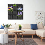 Home & Garden > Garden Beds > Grow Bags - 9 Pockets Wall Hanging Planter Planting Grow Bag Vertical Garden Vegetable Flower Black - Garden Yard
