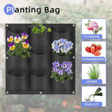 Home & Garden > Garden Beds > Grow Bags - 9 Pockets Wall Hanging Planter Planting Grow Bag Vertical Garden Vegetable Flower Black - Garden Yard
