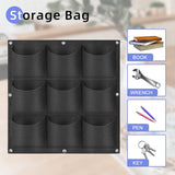 Home & Garden > Garden Beds > Grow Bags - 9 Pockets Wall Hanging Planter Planting Grow Bag Vertical Garden Vegetable Flower Black - Garden Yard