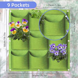 Home & Garden > Garden Beds > Grow Bags - 9 Pockets Wall Hanging Planter Planting Grow Bag Vertical Garden Vegetable Flower Green - Garden Yard