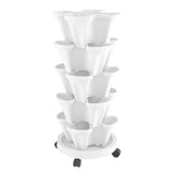 Home & Garden > Garden Beds > Grow Bags - Green Fingers Garden Bed 5 Tier Vertical Garden Strawberry Stackable Planters Herbs Petunias - Garden Yard