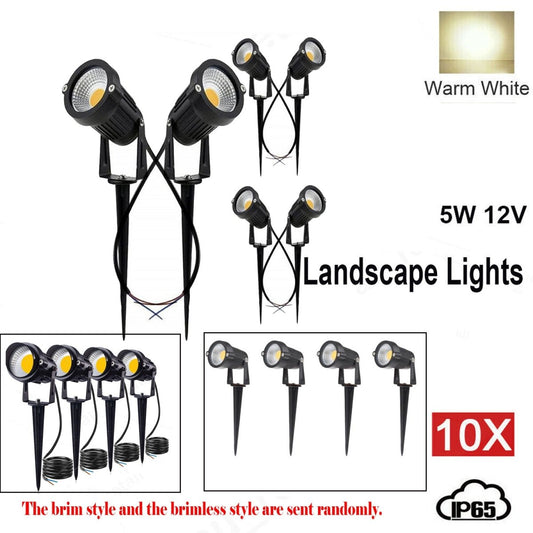 Home & Garden > Garden Lights - 10PCS LED Spotlights Landscape Warm light Lamp Waterproof Outdoor Garden Yard 12V - Garden Yard