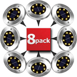 Home & Garden > Garden Lights > In - Ground Lights - 8 Pack LED Solar Pathway Lights Outdoor Solar Ground Lights (Warm White) - Garden Yard