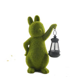 Home & Garden > Garden Lights > In - Ground Lights - Green Solar - Powered Rabbit Statue with LED Lantern - Cute Garden & Lawn Decoration - Garden Yard