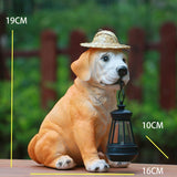 Home & Garden > Garden Lights > In - Ground Lights - Solar - Powered Dog Statue with LED Lantern - Waterproof Outdoor Garden Light - Garden Yard