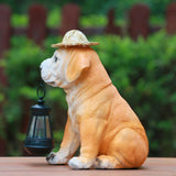 Home & Garden > Garden Lights > In - Ground Lights - Solar - Powered Dog Statue with LED Lantern - Waterproof Outdoor Garden Light - Garden Yard