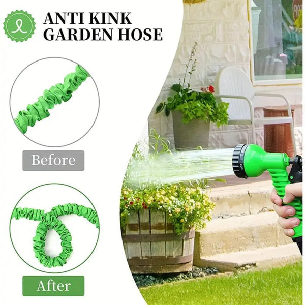 Home & Garden > Garden Tools > Garden Hoses - 22m Anti - Kink Expandable Garden Hose - Flexible, Tangle - Free Water Hose with Adjustable Spray Nozzle - Garden Yard