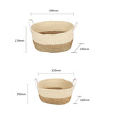 Home & Garden > Garden Tools > Gardening Accessories - 2 Piece Cotton Rope Stripe Carry Handles Storage Baskets set - Garden Yard