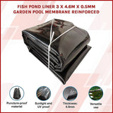 Home & Garden > Garden Tools > Gardening Accessories - Fish Pond Liner 3 x 4.6m x 0.5mm Garden Pool Membrane Reinforced - Garden Yard