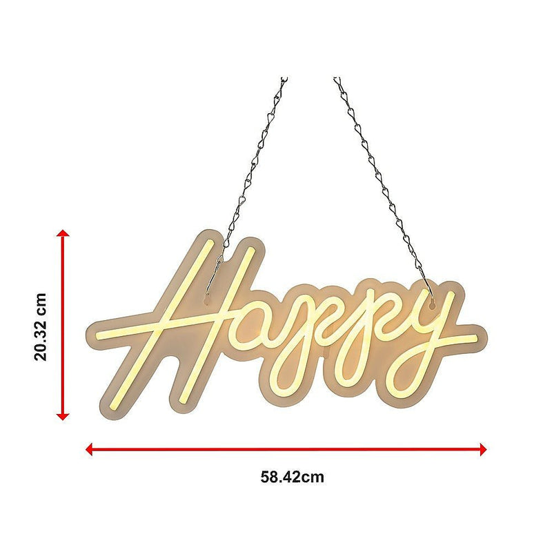 Home & Garden > Garden Tools > Gardening Accessories - Happy Birthday Neon Sign Hanging Glowing Party Decoration - Garden Yard