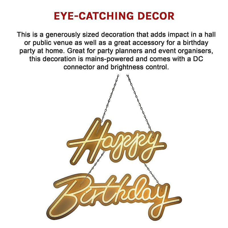 Home & Garden > Garden Tools > Gardening Accessories - Happy Birthday Neon Sign Hanging Glowing Party Decoration - Garden Yard