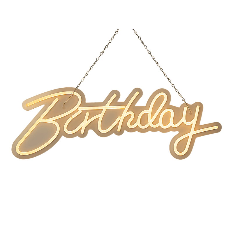 Home & Garden > Garden Tools > Gardening Accessories - Happy Birthday Neon Sign Hanging Glowing Party Decoration - Garden Yard