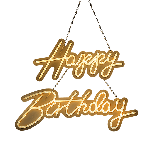 Home & Garden > Garden Tools > Gardening Accessories - Happy Birthday Neon Sign Hanging Glowing Party Decoration - Garden Yard